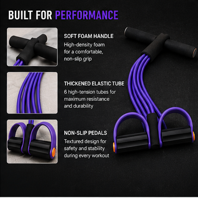 Full Body Resistance Pedal Puller | Home Workout & Muscle Toning Equipment