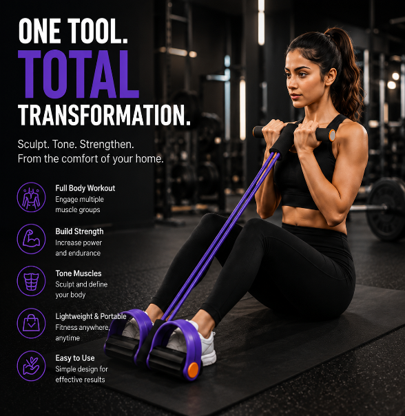 Full Body Resistance Pedal Puller | Home Workout & Muscle Toning Equipment