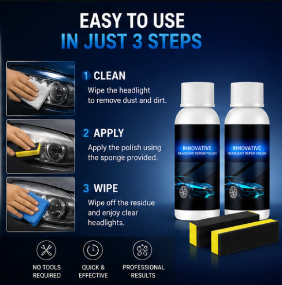 Headlight Scratch Remover (Pack of 2) | Restore Crystal Clear Headlights in Minutes