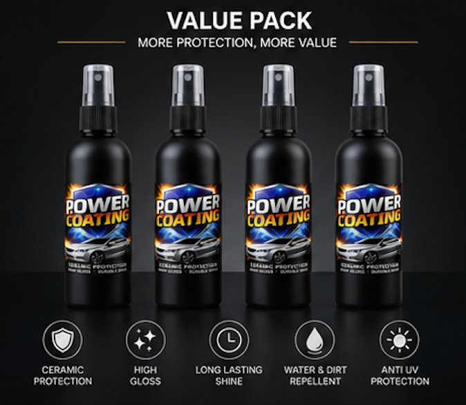 Nano Ceramic Coating Spray for Car | Mirror Gloss & Water Repellent (Pack of 4)