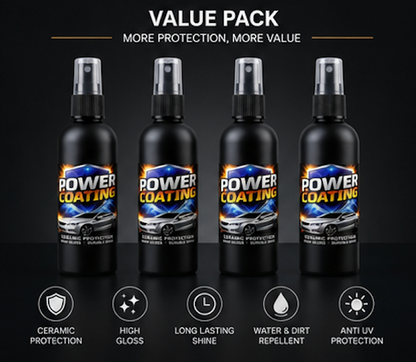 Nano Ceramic Coating Spray for Car | Mirror Gloss & Water Repellent (Pack of 4)