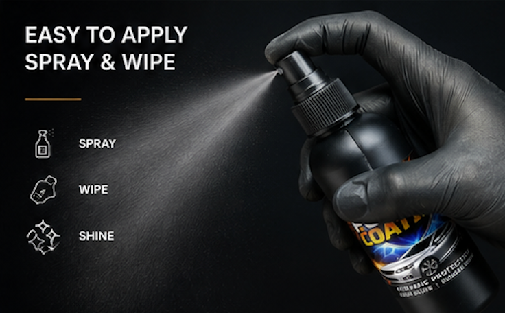 Nano Ceramic Coating Spray for Car | Mirror Gloss & Water Repellent (Pack of 4)