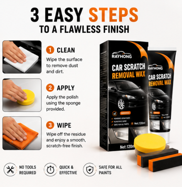 Car Scratch Removal Wax Kit (Pack of 2) | Restores Paint Shine & Removes Scratches