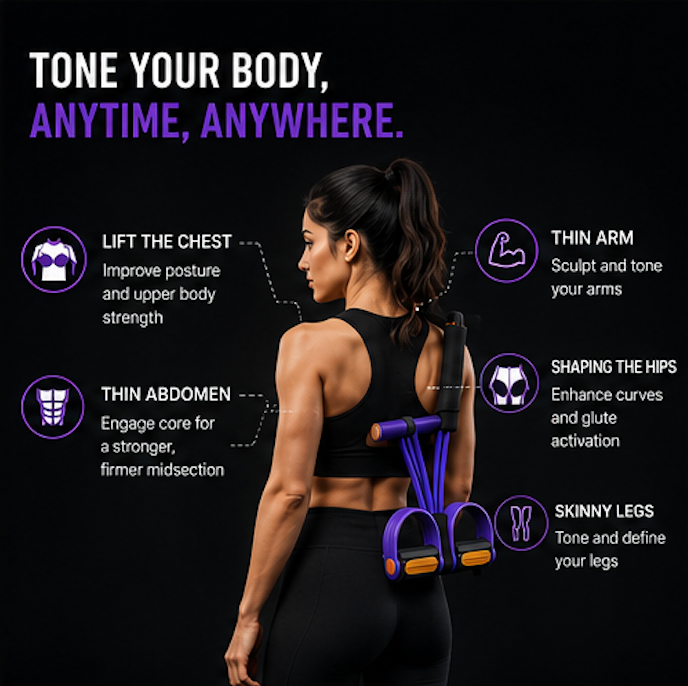 Full Body Resistance Pedal Puller | Home Workout & Muscle Toning Equipment